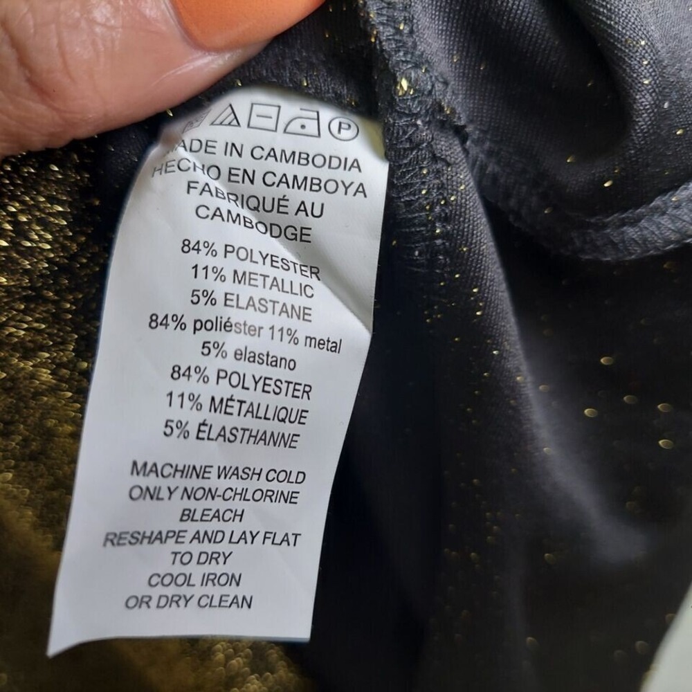 Michael‎ Kors Women Skirt L Gold Metallic Shimmer Hi Lo Stretch Trumpet Disco - Picture 12 of 13